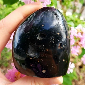 Black Tourmaline polished cut base crystal caves natural crystal gemstone #1 - Picture 1 of 5