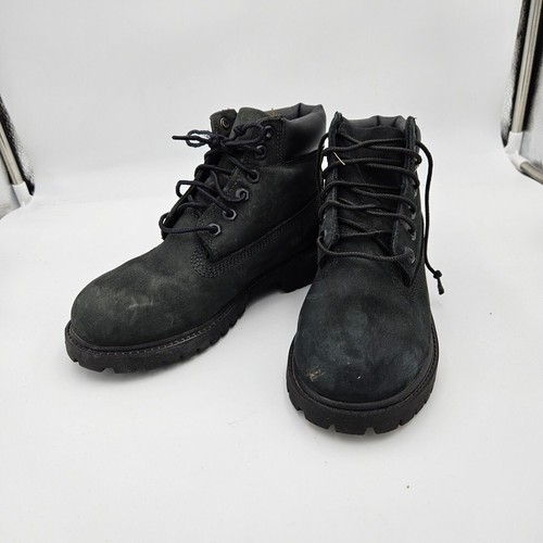 Timberland Premium 6" stivaletto in pelle nabuk giovanile 13 nero Primaloft