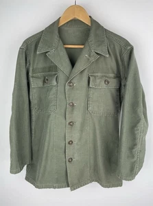 US Military Shirt Type 1 OG 107 Cotton Sateen Brown Buttons 50s 60s ( SEE HOLES - Picture 1 of 18