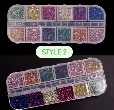 12 PIEDRAS PARA UÑAS REJILLA CRISTALES PEDRERÍA JOYAS PARA UÑAS Foto 1 de 4