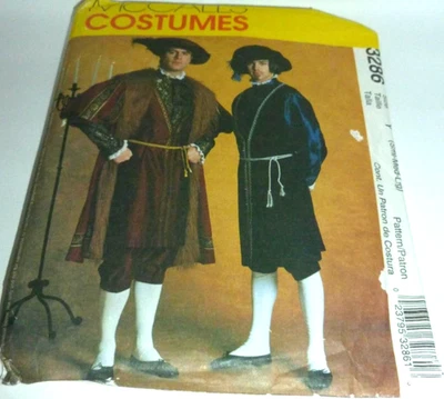 Tudor Elizabethan Court Shirt Coat Hat Tunic Costume Sewing Pattern 3286 34-44 - Image 1 of 3