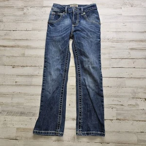 WRANGLER Boys' Size 8 Slim adustable Jeans Cowboy Western Rodeo Thick Stitch - Picture 1 of 6