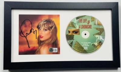 TAYLOR SWIFT SIGNED THE LIFE OF A SHOWGIRL FRAMED CD DISPLAY BECKETT HOLO K22 - Image 1 of 3