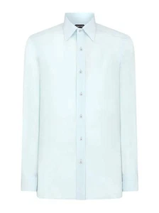 Tom Ford Hombre Turquesa 100% Seda Abotonada - Imagen 1 de 2