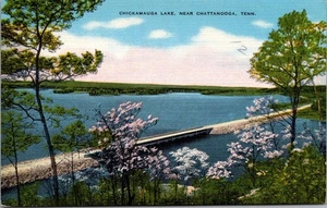 CHICKAMAUGA LAKE near Chattanooga, Tennessee TN linen Postcard - Picture 1 of 2