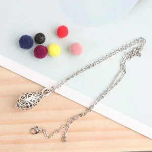 Aromatherapy Pendant Vintage Necklace Waterdrop-shape Hollowed-out - Picture 1 of 17