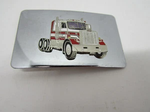 OLD RED SEMI TRUCK BELT BUCKLE CLOTHING  - Picture 1 of 2