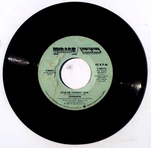 SHANNON - Give Me Tonight - Vinyl 45rpm 1984 Mirage Records 7-99775 - Imagen 1 de 4
