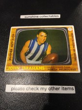 1967 VFL SCANLENS CARD NO.55 JOHN IBRAHAMS NORTH MELBOURNE VERY GOOD (2)