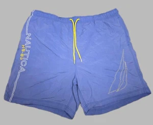 Nautica Mens Purple Yellow Vintage Regular Large Swim Shorts - Picture 1 of 3