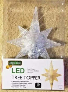 10 LED Light Star Tree Topper 11" Prism Effect Clear Bulbs - View Both Sides - Picture 1 of 5