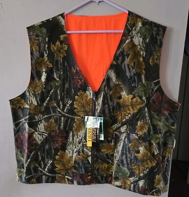 New Master Sportsmen Rugged Outdoor Gear Reversible 3XL Camo Hunting Vest Orange - Image 1 of 4