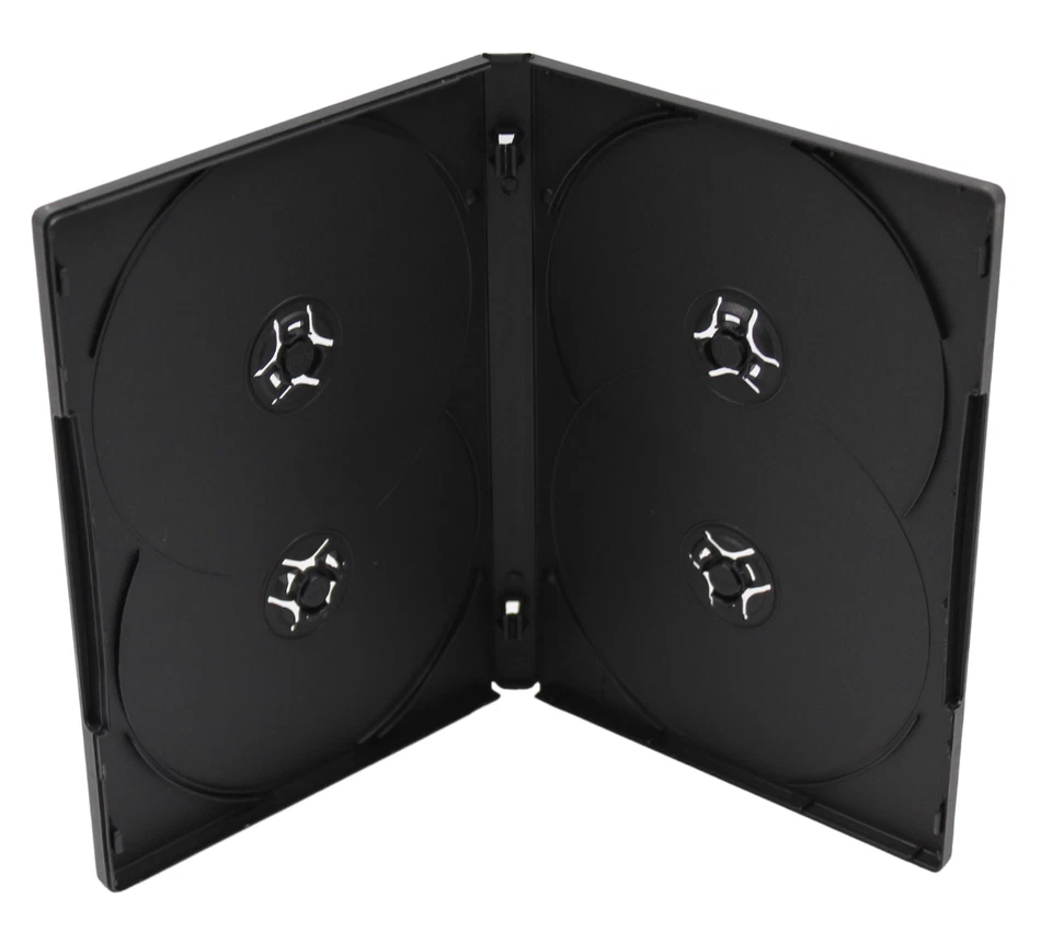New Standard Black 4-Disc DVD Replacement 14mm Case Premium Movie Storage Shell Foto 1 de 3