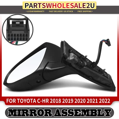 Nuevo espejo retrovisor térmico eléctrico izquierdo negro con detección de punto ciego para Toyota C-HR 18-22 Foto 1 de 4