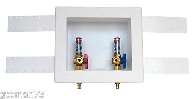 *NEW* OATEY WASHING MACHINE OUTLET BOX NO. 38542 W/ ARRESTOR 1/4 TURN BRASS  - Image 1 of 4