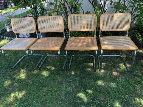 **SET OF 4 MID CENTURY MODERN ITALIAN CESCA CHAIRS *** Cover