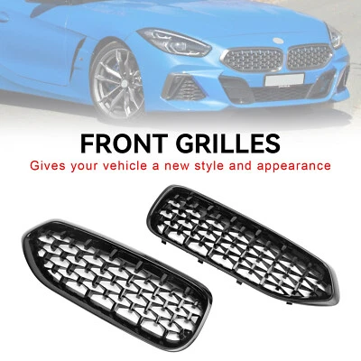 Diamond Style Gloss Black Front Kidney Grill Grille Fit BMW G29 Z4 2019~2023 - Image 1 of 4