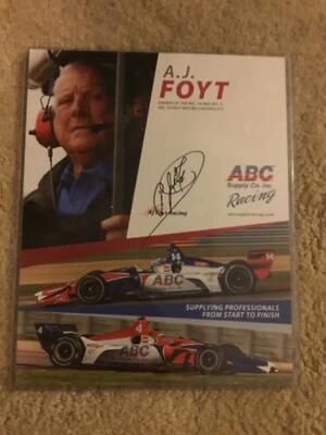 A. J. Foyt Signed  8x10 card ABC Supply Co. Inc.   - Image 1 of 3