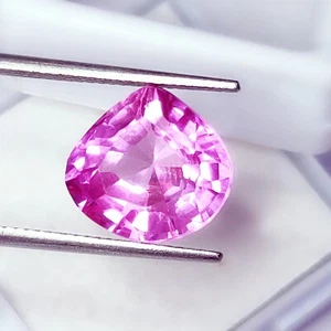 Loose Gemstone Natural Pink Sapphire 7.42 Ct Certified Pear Shape Sapphire Gems - Picture 1 of 7