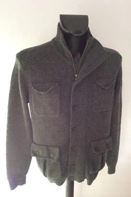 FRENCH CONNECTION DARK GREY ZIP & BUTTON FASTEN FRONT CARDIGAN SIZE M - Image 1 of 2