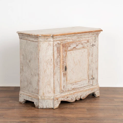 Antique White Painted Cabinet Sideboard from Sweden, circa 1760 Cover