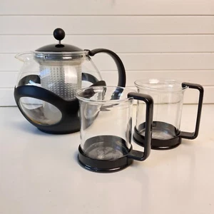 Vintage Bodum Kenya Teapot and Cups x 2. Glass. French Press. 2.5 pint - Picture 1 of 12