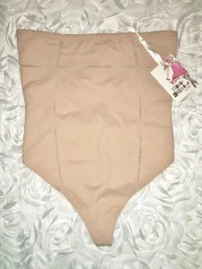 SPANX Haute Contour Vintage Rise Thong Firm Control Blush Nude Panty NEW Women L - Picture 1 of 4