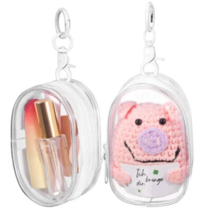 2 Pcs Storage Bag Clear Keychain Display Case with for Mini Figures - Picture 1 of 11