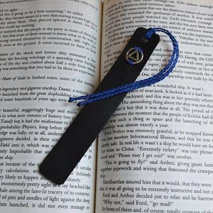 AA Bookmark Sobriety Bookmark Leather Anniversary Gift Alcoholics Anonymous Book - Picture 1 of 17