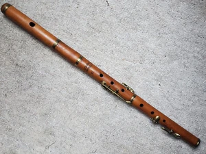 Sehr alte Querflöte aus braunem Holz "J. Grämer Graslitz" - Bild 1 von 10