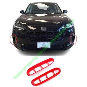 For Honda HR-V HRV 2023-2024 Glossy Red Front Fog Light Eyelid Molding Trim 2Pcs