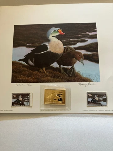 1991-1992 Federal Duck Stamp Print Gold Medallion Edition Nancy Howe Cover