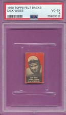 PSA 4 DICK WEISS 1950 TOPPS FELT BACKS GRADED VG-EX NORTH CAROLINA TARHEEL TPHLC
