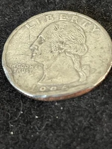 1996 P quarter slight clipped panchet die break struck thru eagle's wing - Picture 1 of 8