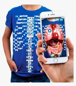 Curiscope Augmented Reality Unisex Kids T-Shirt VirtualiTEE Educational Anatomy  - Picture 1 of 10
