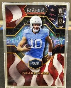 2024 Wild Card Auto Mania Football Drake Maye Rookie American Flag Laser #1/25 - Picture 1 of 2