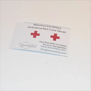 Matchbox Lesney 63 a Military Ambulance Red Cross Sticker Set - Picture 1 of 4