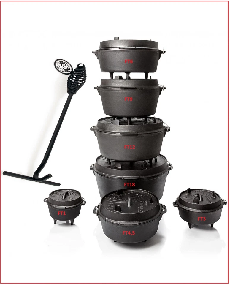 Petromax Dutch Oven mit Deckelheber Ft1-Ft18 zur Auswahl mit und ohne Füsse