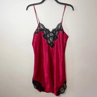 Victoria's Secret Gold Label Cami Tank Lingerie Petite Red Lace Satin Vintage - Image 1 of 4
