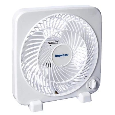Impress 9-Inch 3-Speed Box Fan with No Assembly Required and Quiet Operation - Image 1 of 4