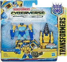 SKY-BYTE + DRILLER DRIVE Transformers Cyberverse Power of Spark Armor Battle 