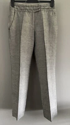 Coast Vintage 90s Beige Brown Linen Blend Woven Formal Bootcut trousers size 10 - Image 1 of 4