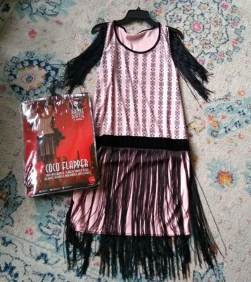 Diadema collar boa disfraz rosa flecos aleta coco años 20 talla M 10/12 Foto 1 de 4