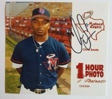 1994 MIDLAND ANGELS CHRIS SMITH ROOKIE OFFICIAL 5.5"X5" 1 HOUR PHOTO AUTO