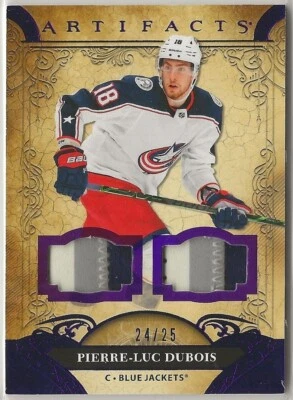 2020 2020-21 Artifacts Materials Purple #38 Pierre-Luc Dubois 24/25 Blue Jackets - Image 1 of 2