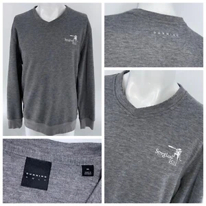 Dunning Golf Spyglass Hills V-Neck Pullover Men XL Gray Poly Wool L/S YGI O4-93 - Picture 1 of 12