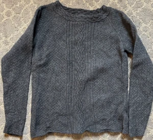 Islander Sweater Womens Large Black Merino Wool/Cashmere Blend Made In Ireland - Picture 1 of 5