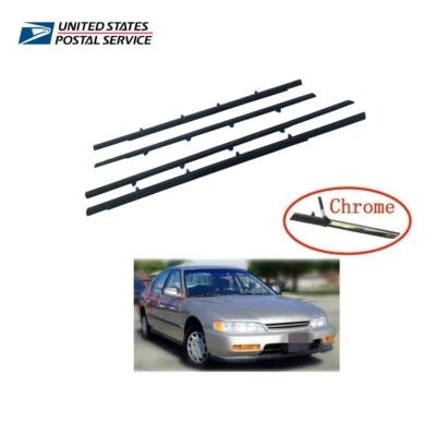 4 PCS Outer Window Weatherstrips Molding Trim For Honda Accord Sedan 1994-1997 Foto 1 de 4