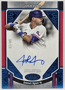 2024 Topps Tier One JOSH JUNG Advanced Stats AUTO Blue 32/49 Autograph - Picture 1 of 2