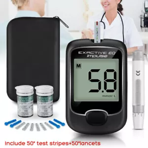 Monitor de glucosa en sangre para pruebas de diabetes medidor de azúcar en sangre con kit de 50 tiras reactivas - Imagen 1 de 15